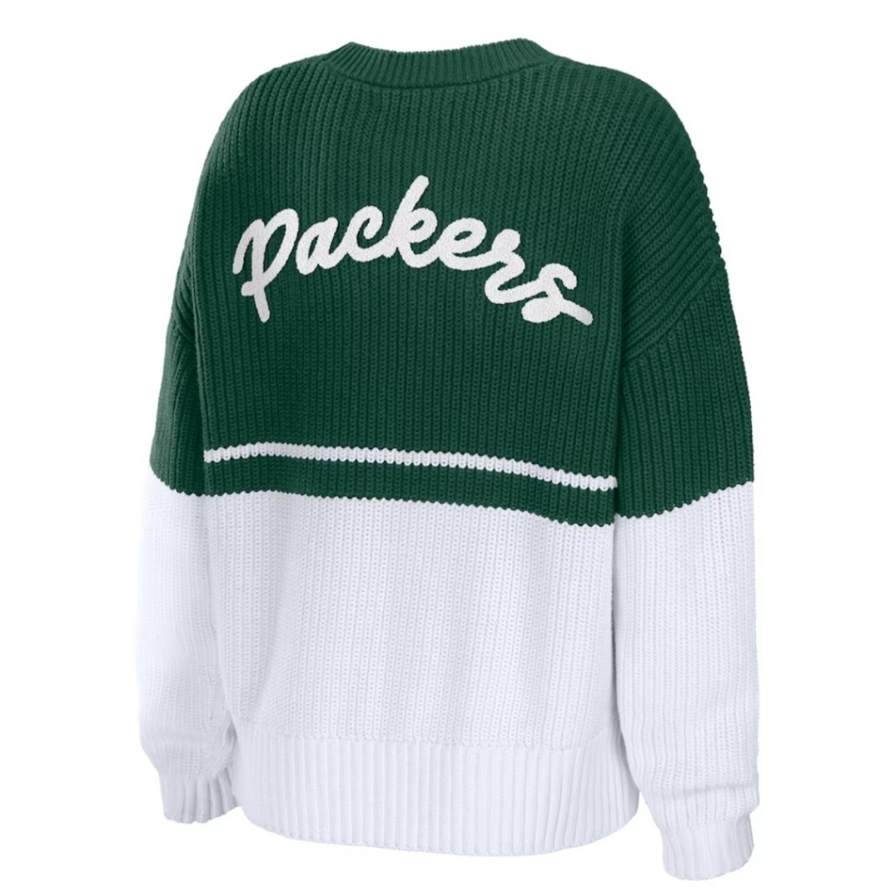 Green Bay Packers WEAR by Erin Andrews Women's Chunky Script Pullover NWT - Picture 3 of 3